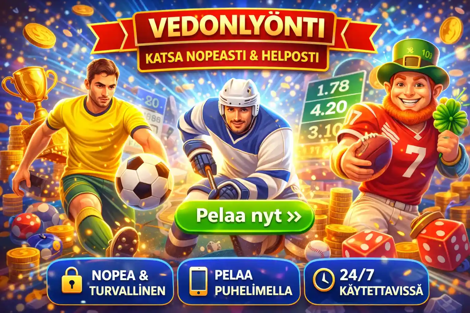 Urheiluvedonlyönti banneri jalkapallon jääkiekon ja amerikkalaisen jalkapallon kanssa